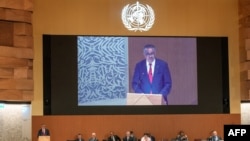 世界卫生组织总干事谭德塞在日内瓦世界卫生大会上发言(2022年5月22日)