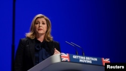 资料照:英国下议院保守党领袖彭妮·莫道特