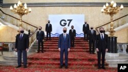 七国集团外长在伦敦举行两年来的首次面对面会议。(2021年5月4日)
