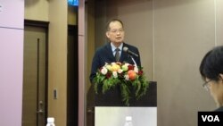 台湾外交部政务次章文樑（2017年12月4日，美国之音张佩芝拍摄）