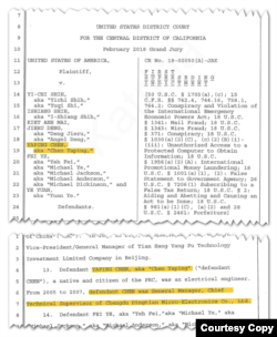 陈亚平2018年在美国被起诉(法庭公开资料)