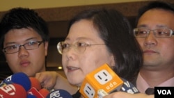 台湾民进党前主席蔡英文 (美国之音申华拍摄)