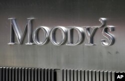 纽约的国际信用评级机构穆迪投资者服务公司的英文招牌