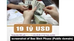 Việt Nam nhận kiều hối lên đến gần 19 tỷ đô la trong năm 2022. Phó Thủ tướng Trần Lưu Quang đã ký Quyết định 1334/QĐ-TTg công bố đề án ‘Phát huy nguồn lực của người Việt Nam ở nước ngoài phục vụ phát triển đất nước trong tình hình mới’.