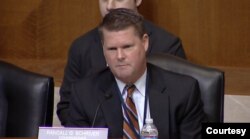 USCC委员,美国前国防部印太事务助理部长薛瑞福(Randall Schriver)2023年1月26日在听证会上发言(USCC 视频截图)
