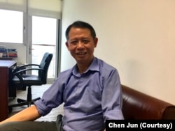 台湾大学政治系副教授陈世民。(陈筠摄)