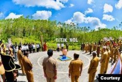President Joko Widodo at Titik Nol, IKN in North Penajam Paser Regency, East Kalimantan, March 14, 2022. (Setpres Bureau)