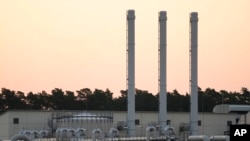 2022年7月21日,在德国卢布明的北溪 1 号波罗的海管道的登陆设施和 OPAL 天然气管道的转运站波罗的海管道连接线。(美联社照片)