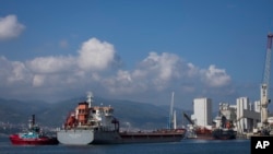 土耳其Polarnet号货轮装载乌克兰粮食抵达土耳其代林杰港(2022年8月8日)