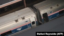 停在首都华盛顿联合火车站的一列客运火车。(2022年9月15日)