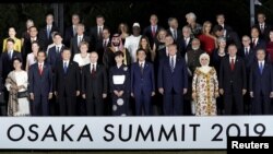 在日本大阪参加G-20峰会的各国领导人(2019年6月28日)