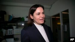资料照:白俄罗斯反对党领导人斯维亚特兰娜·奇哈努斯卡娅(Sviatlana Tsikhanouskaya)