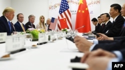 2019年6月29日美国总统特朗普在大阪G20峰会期间与中国国家主席习近平举行双边会谈。