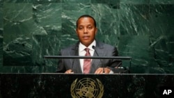 圣多美和普林西比总理帕特里斯·特罗瓦达在联合国总部。(2015年9月26日)