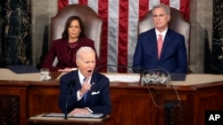 美国总统拜登在国会发表国情咨文演说。(2023年2月7日)