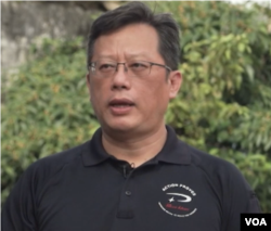 台湾民间军警专长训练公司极光训练的负责人江宇斌 (美国之音特约记者罗斯摄)