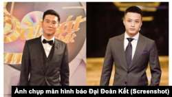 Hồ Hoài Anh (trái) và Hồng Đăng (phải) đều là những nghệ sỹ nổi tiếng trong giới showbiz Việt Nam (Ảnh chụp màn hình báo Đại Đoàn Kết)