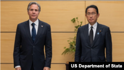美国国务卿布林肯2022年7月11日在东京与日本首相岸田文雄会面。(布林肯国务卿推特账号)