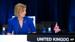 英国外交大臣特拉斯( Liz Truss)在马德里北约峰会上。(2022年6月29日)
