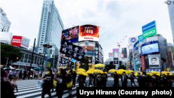 在日本东京涉谷举行的612三周年游行抗议活动。(图片来源:平野雨龙脸书网站)