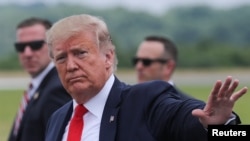 2019年7月5日,美国总统唐纳德·特朗普抵达美国新泽西州莫里斯敦