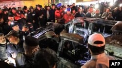 美军2024年2月7日派无人机精准炸毁了伊拉克首都巴格达街道上的一辆汽车，造成亲伊朗的伊拉克民兵组织“真主党旅”(Kataeb Hezbollah)一名高级指挥官死亡。（法新社）
