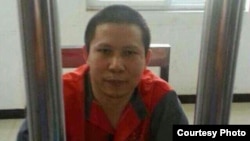 2013年7月下旬在狱中的许志永 (图片来自刘卫国的推特)