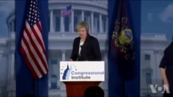 英国首相特雷莎.梅在美国费城发表讲话 英国首相特雷莎.梅在美国费城发表讲话