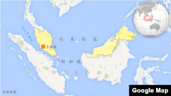 马来西亚、印度尼西亚、新加坡,包括马六甲海峡 (谷歌地图)