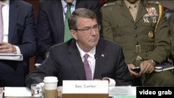 美国国防部长卡特在国会作证。(2016年3月17日)
