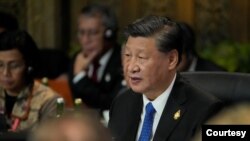 中国领导人习近平2022年11月15日在G20峰会第一阶段会议上发表讲话。(媒体联访照片)