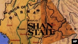 ရှမ်းပြည်နယ်ပြမြေပုံ။