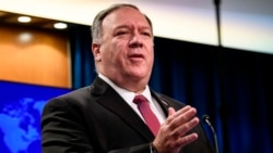 美国国务卿蓬佩奥2020年10月21日在记者会上发言(美联社)