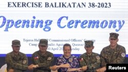 美国和菲律宾2023年4月11日启动年度“肩并肩”大型联合军演。(路透社)