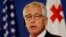 Bộ trưởng Quốc phòng Mỹ Chuck Hagel phát biểu trong cuộc họp báo tại Tbilisi, ngày 7/9/2014.