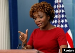 资料照:美国白宫发言人让-皮埃尔(Karine Jean-Pierre)