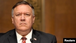 美国国务卿蓬佩奥在参议院作证。(2020年7月30日)