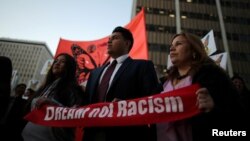 Một cuộc biểu tình liên quan đến cải cách luật nhập cư ở Los Angeles, 22/1/2018.
