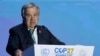 Sekjen PBB Antonio Guterres berpidato di sidang KTT Iklim COP27 di Sharm El Sheikh, Mesir, hari Senin (7/11).