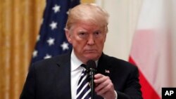 特朗普总统在白宫与波兰总统杜达在白宫举行新闻发布会 9月18日2018