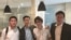 从左至右：西藏学生运动执行主任多吉才旦、香港前民间人权阵线召集人杨政贤、“香港众志”常委敖卓轩、台湾太阳花学运领袖林飞帆（美国之音拍摄）