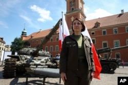 资料照:乌克兰国防部副部长汉娜·马里亚尔(Hanna Maliar)在访问华沙。(2022年6月27日)