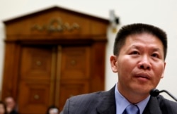 资料照:对华援助协会创始人傅希秋牧师在美国国会的一个听证会上。(2012年5月15日)