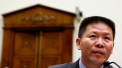 资料照:对华援助协会创始人傅希秋牧师在美国国会的一个听证会上。(2012年5月15日)