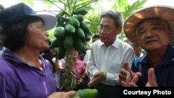 张志军参观木瓜果园(陆委会提供)