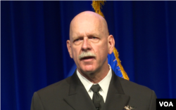 美国太平洋舰队司令斯威夫特上将(美国之音黎堡拍摄)