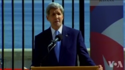 美驻古巴使馆升旗 议员批克里不提政治犯 美驻古巴使馆升旗 议员批克里不提政治犯