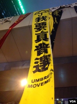 占领运动10月28日满月(美国之音海彦拍摄)