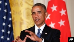 2016年8月2日,奥巴马总统在白宫联合记者招待会上回答记者提问。