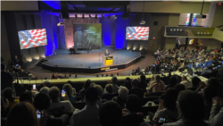 前美国国务卿蓬佩奥2021年10月17日发表演讲与香港人站在一起(来自蓬佩奥的推特账号)